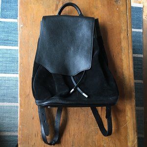 Rag & Bone black suede and leather pilot backpack